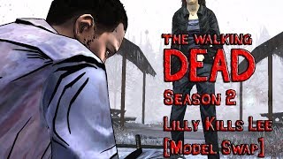 Walking Dead Season 2  Lilly Kills Lee Model Swap [upl. by Esinahs]