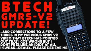 BTech Has Updated The New GMRSV2 GMRS Radio  BTech Also Schoold Me On A Few Things I Got Wrong [upl. by Kilar459]