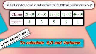 How to find standard deviation partiii and variance  Continuous series  statistics variance [upl. by Jack]