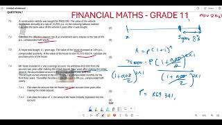 GRADE 11 FINANCIAL MATHS PAST EXAM QUESTION  NOV 2023 [upl. by Junina769]