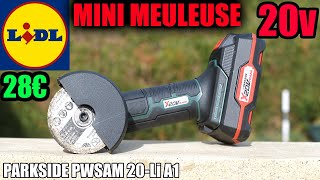 LIDL meuleuse dangle sans fil 20V parkside PWSAM 20Li Cordless Angle Grinder AkkuWinkelschleifer [upl. by Zetnahs304]