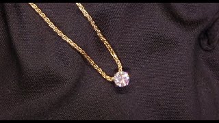 96607  T023  Round Brilliant Diamond Pendant  18ct Yellow Gold [upl. by Oakleil]