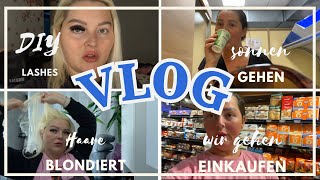 vlog DIY lashes Erfahrungen Haare blondieren Solarium [upl. by Aicnilav]