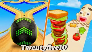 GOING BALLS VS SANDWICH RUNNER NEW LEVEL UP ANDROID IOS GAMES Twentyfive10 [upl. by Makell]