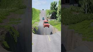 Cars vs giant pit part297 shortvideo beamngdrive car shorts india truck usa jcb [upl. by Watts]