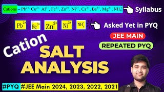 Cation  Salt Analysis  JEE Main 2024 2023 2022 2021 [upl. by Pomona]