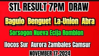 STL RESULT BAGUIO BENGUET LA UNION 3RD DRAW NOVEMBER 172024 [upl. by Greggory]