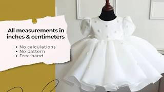 DIY CUTTING and STITCHING BABY ball gown with TULIP PETAL SLEEVES  Baby girl frock BROCADE gown [upl. by Seel383]