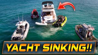 YACHT SINKING AT HAULOVER INLET   WAVY BOATS  HAULOVER BOATS [upl. by Tybalt]