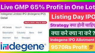 Indegene IPO listing day strategy  IPO allotment ke bad kya strategy honi chahiye  ipo [upl. by Adnauqaj]