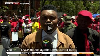 SACP March  SACP marches to Treasury over high cost of living Solly Mapaila [upl. by Matland572]