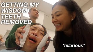 GETTING MY WISDOM TEETH REMOVED  vlog amp recovery process hilarious [upl. by Eniamirt]