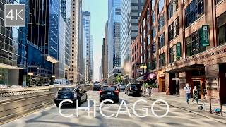 Downtown Chicago Illinois City Drive 4K  Skyscraper Birthplace Driving Tour [upl. by Wehttam]