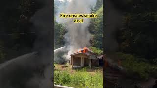 Training burn at local volunteer fire department Fire creates smoke devil fire firedepartment [upl. by Wyne]