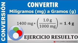 CONVERTIR DE MILIGRAMOS mg A GRAMOS g  mg a g [upl. by Eb]