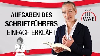 Schriftführer Aufgaben Die Aufgaben des Schriftführers einfach erklärt  Betriebsrat Video [upl. by Parnell]