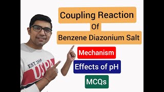 Coupling Reaction of Benzene Diazonium Salt by TUC  Mechanism  Effect of pH  NEET JEE [upl. by Kirat]