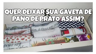 COMO ORGANIZAR OS PANOS DE PRATO GUARDANAPOS NA GAVETA  FICA LINDO [upl. by Lynnett591]