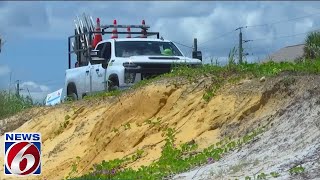 Beach restoration underway in Flagler Beach [upl. by Hastings]