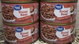 PREPPING  Great Value Canned Roast Beef with Mashed Potatoes  SHTF Feed a Family of Four Under 5 [upl. by Martine]