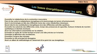 Bases des filières énergétiques [upl. by Llessur]