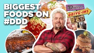 Top 10 BIGGEST Foods in DDD History with Guy Fieri  Diners DriveIns and Dives  Food Network [upl. by Sterne]