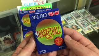 199394 Fleer Basketball Card Pack Opening 1993 1994 [upl. by Yelsnik124]