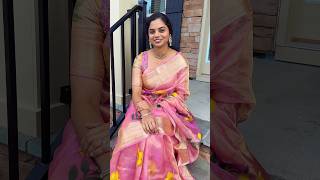 Day 89 💕 Pink 💕 navratrispecial navratri saree sareefashion dasara sareelove [upl. by Coral]