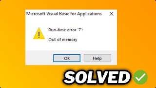 FIXED Runtime error 7 Out of memory in Windows 1011 [upl. by Ylus411]