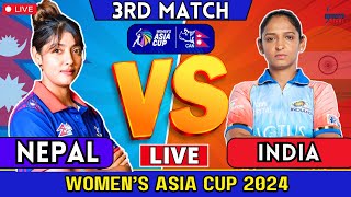 NEPAL W VS INDIA W  INDW VS NEPW  10TH MATCH WASIA CUP 2024 LIVE [upl. by Arihat]