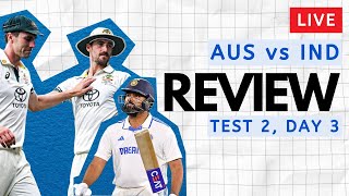 🔴 LIVE AUSvsIND 2nd Test Day 3 Review Aakashvani [upl. by Hershell]