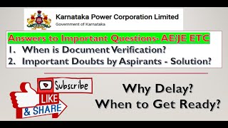 KPCL DV NEXT DATES  IMPORTANT DOUBTS BY ASPIRATNS [upl. by Nytsud]