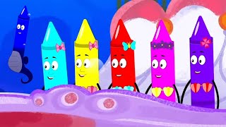 Five Little Mermaid Crayons Rhymes and Kids Song [upl. by Alonso]