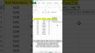 Check Which Student Is Fail Or Pass In Ms Excel [upl. by Animrelliug]