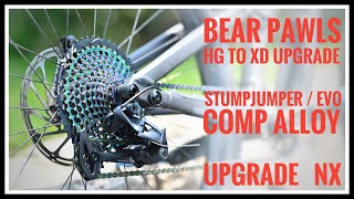 SRAM NX upgrade  Bear Pawls freehub upgrade to XD driver Specialized Stumpjumper Evo Comp Alloy [upl. by Vittoria718]