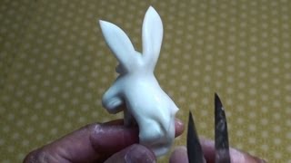 飴細工 うさぎ （あめ細工ぴん）A candy work of Japan a white cute rabbit [upl. by Jules226]