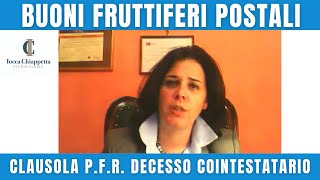 rimborso buoni fruttiferi postali clausola pfr decesso cointestatario [upl. by Delamare]