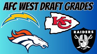 AFC West Draft Grades Ft Bo Nix Xaiver Worthy Brock Bowers and Joe Alt [upl. by Hirai]