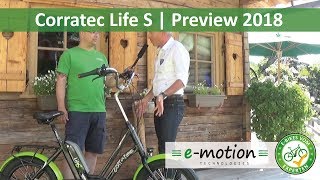 Corratec eBikes Life S  Neuheiten 2018  Pedelec Preview Vorschau [upl. by Ennovi619]