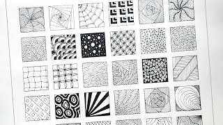 30 Easy Zentangle Patterns  Step by Step Zentangle Tutorial for Beginners [upl. by Hart372]