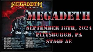 Megadeth  September 18th 2024  Pittsburgh PA  Stage AE BEST AUDIO [upl. by Wolf]