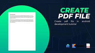 Create PDF Document in Android Studio  Android PDF Create Tutorial  IText  Kotlin android [upl. by Paza257]