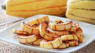 Roasted Delicata Squash  Easy Fall Autumn Recipe [upl. by Aneret]