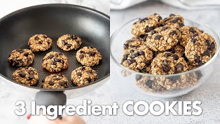 3 INGREDIENT Oatmeal COOKIES in Pan 🍪  No Oven No Flour and No Egg [upl. by Sothena594]