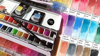 Sennelier watercolor unboxing and color chart [upl. by Aimas940]