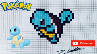 TUTO DESSIN PIXEL ART CARAPUCE POKEMON  HOW TO DRAW SQUIRTLE PIXEL ART 4 pixelartpokemon [upl. by Khichabia]