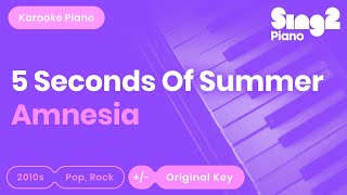 5 Seconds of Summer  Amnesia Piano Karaoke [upl. by Liza]