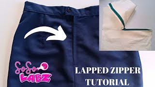 How To Sew A Lapped Zipper  Beginner Friendly Tutorial  SoSoLabz [upl. by Nahama]