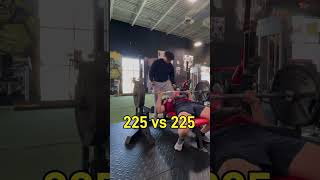 225 Squat VS 225 Bench Progression shorts fitness gym motivation [upl. by Karita]