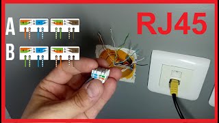 Branchement PRISE RJ45  Comment raccorder une PRISE RJ45  Schéma CAT 5e  6e NOYAU CABLAGE [upl. by Joung]